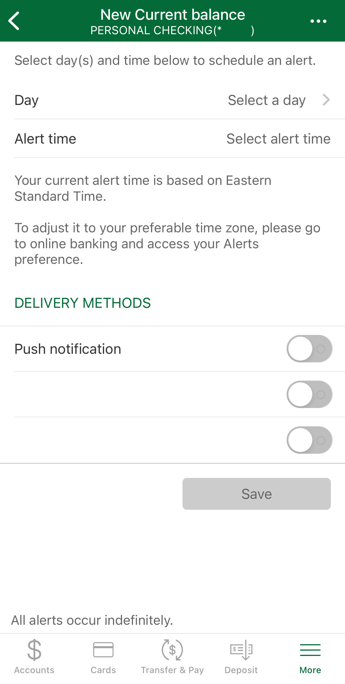Mobile App Schedule Alerts Example